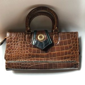 Faux Alligator Brown and Black Purse